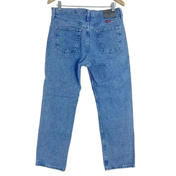 Wrangler Medium Wash Regular Fit Straight Leg Jeans Light Wash Mid Rise 32 x 30 - Picture 3 of 7